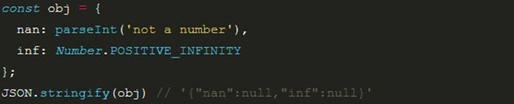 JSON.stringify() sẽ tiến hành trả về null 