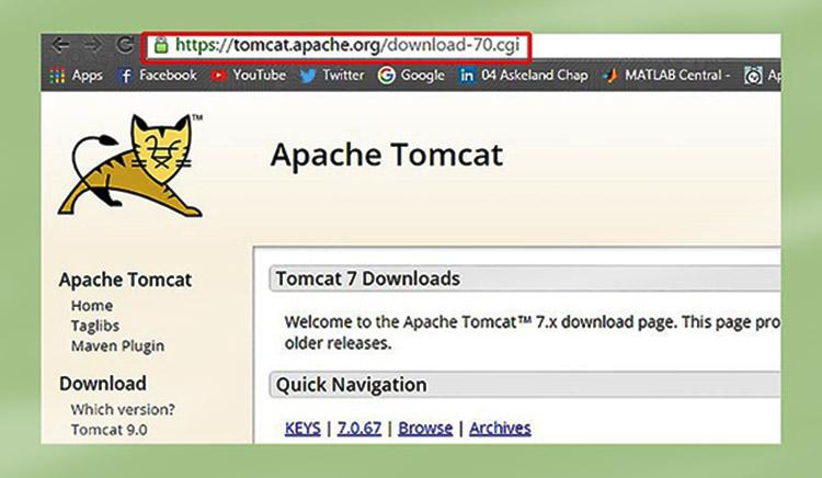 Download Apache tomcat tại địa chỉ trên