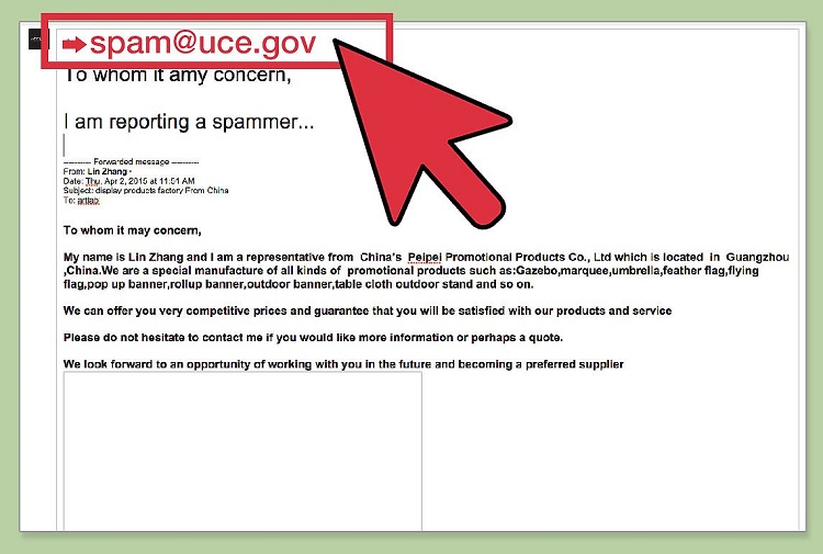 Chuyển các thư rác đến spam@uce.gov để phòng tránh phishing email