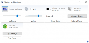 Điều chỉnh độ sáng bằng thanh trượt ở mục “Display brightness”